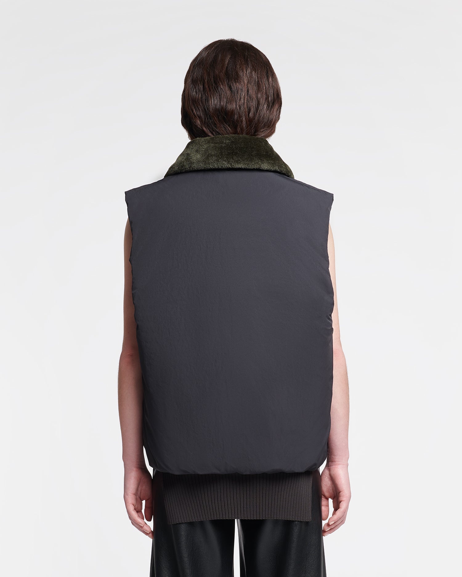 Faux Fur and Tech Nylon Vest - 8