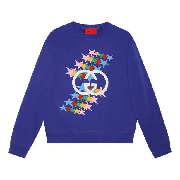 Gucci SS21 Rainbow Stars Crewneck 'Purple' 626990-XJDNK-4120 - 1