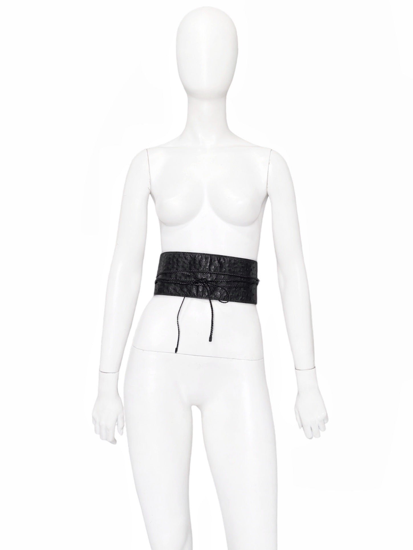 GUCCI Gucci Fall 2002 Tom Ford Black Ostrich Leather Braided  display picture 3