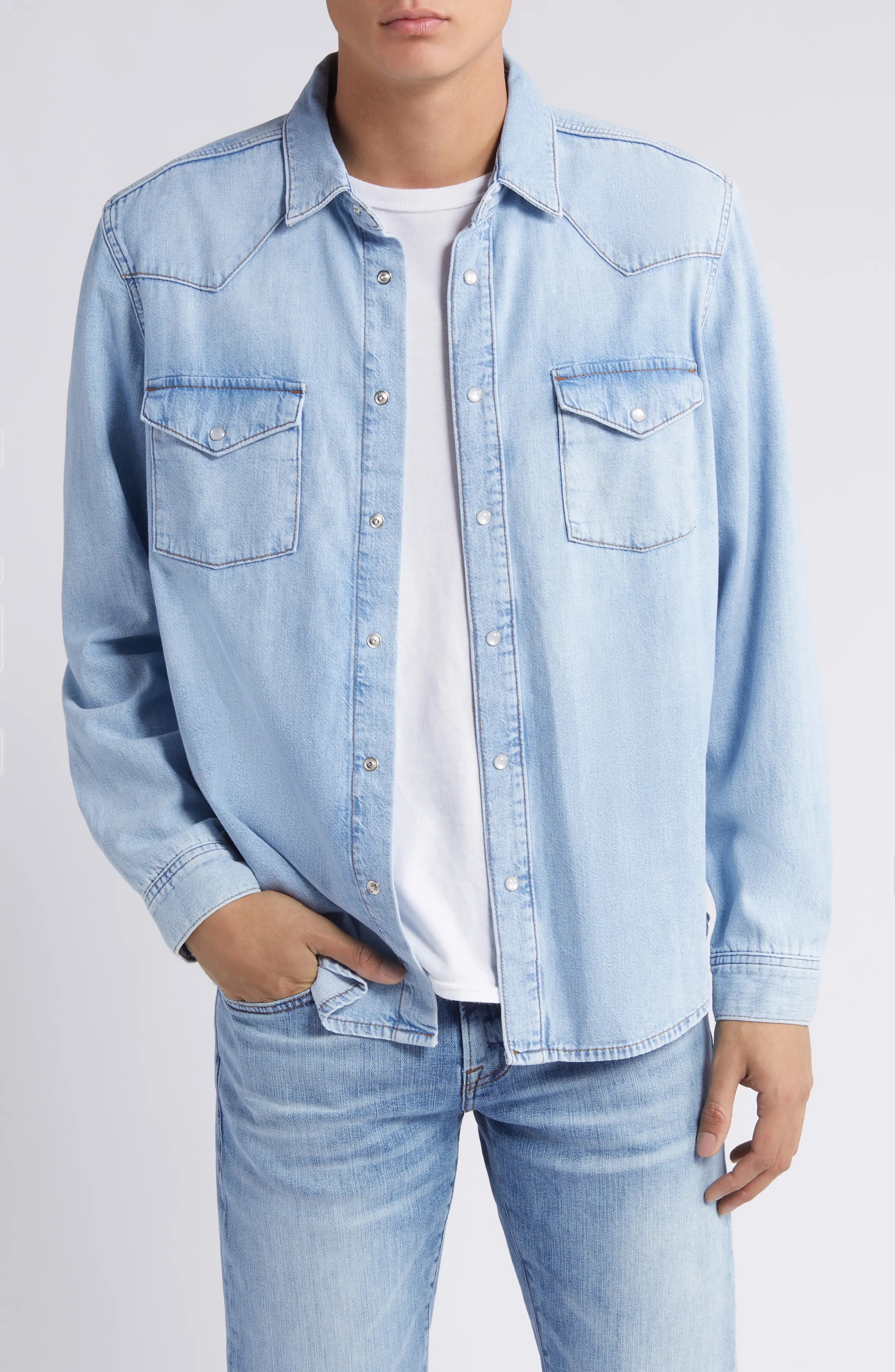 Western Denim Snap-Up Shirt - 1