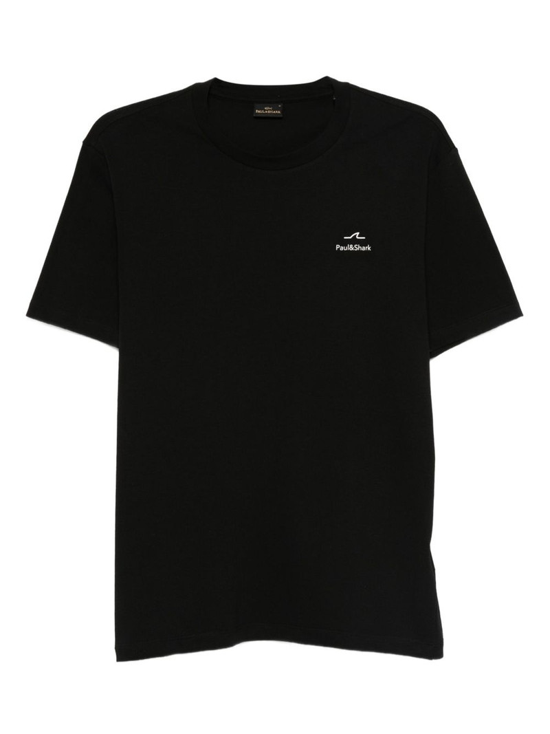 logo-embroidered cotton T-shirt 1
