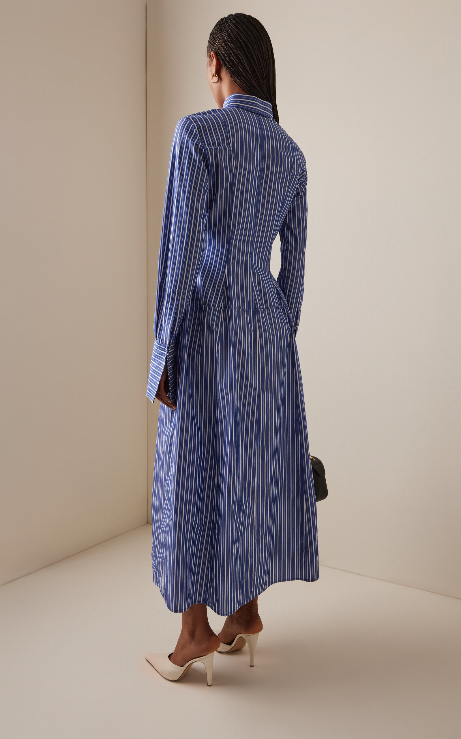 The Sammy Pima Cotton Midi Shirt Dress stripe - 4