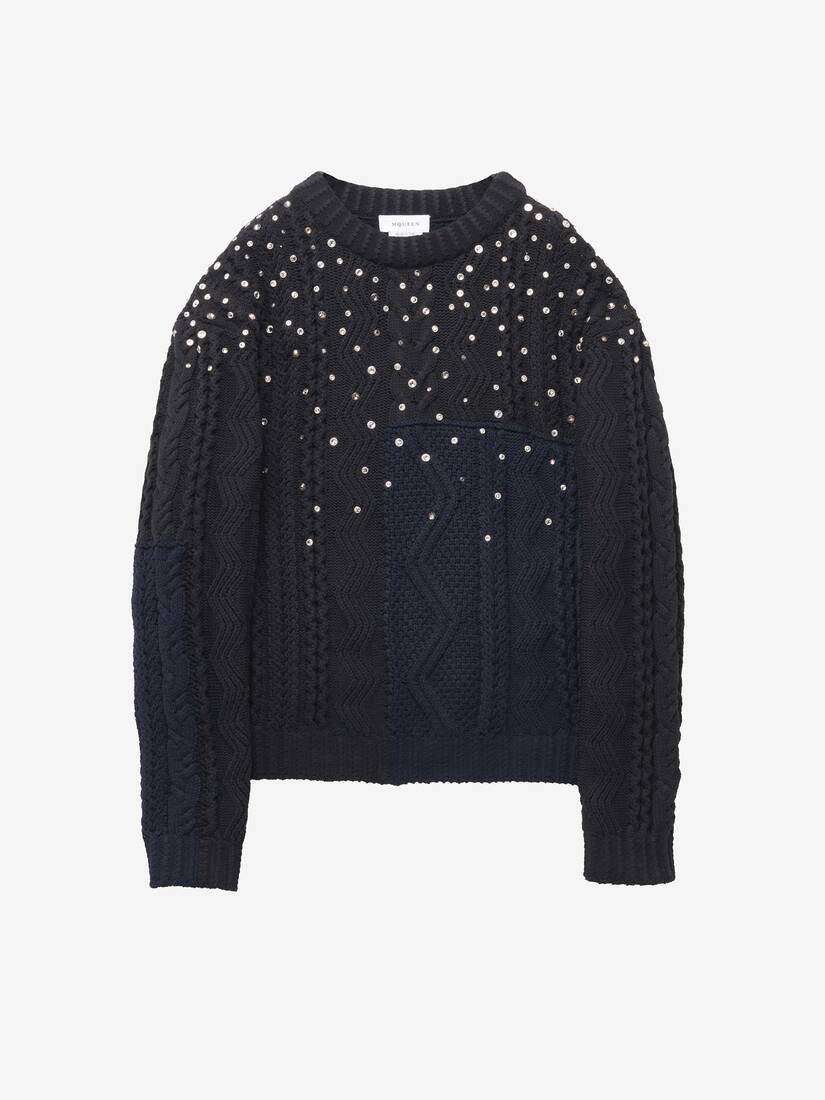 Crystal Aran Knit Sweater - 2