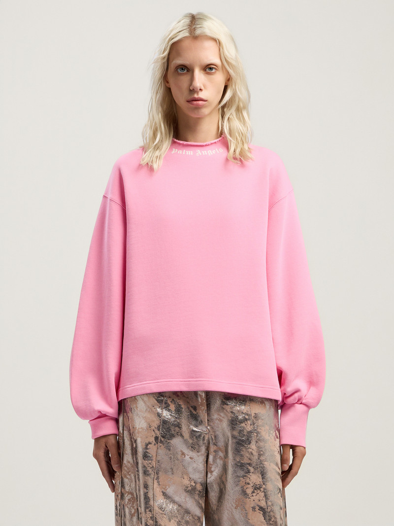Palm Angels Curved Logo Collar Balloon Sweatshirt outlook