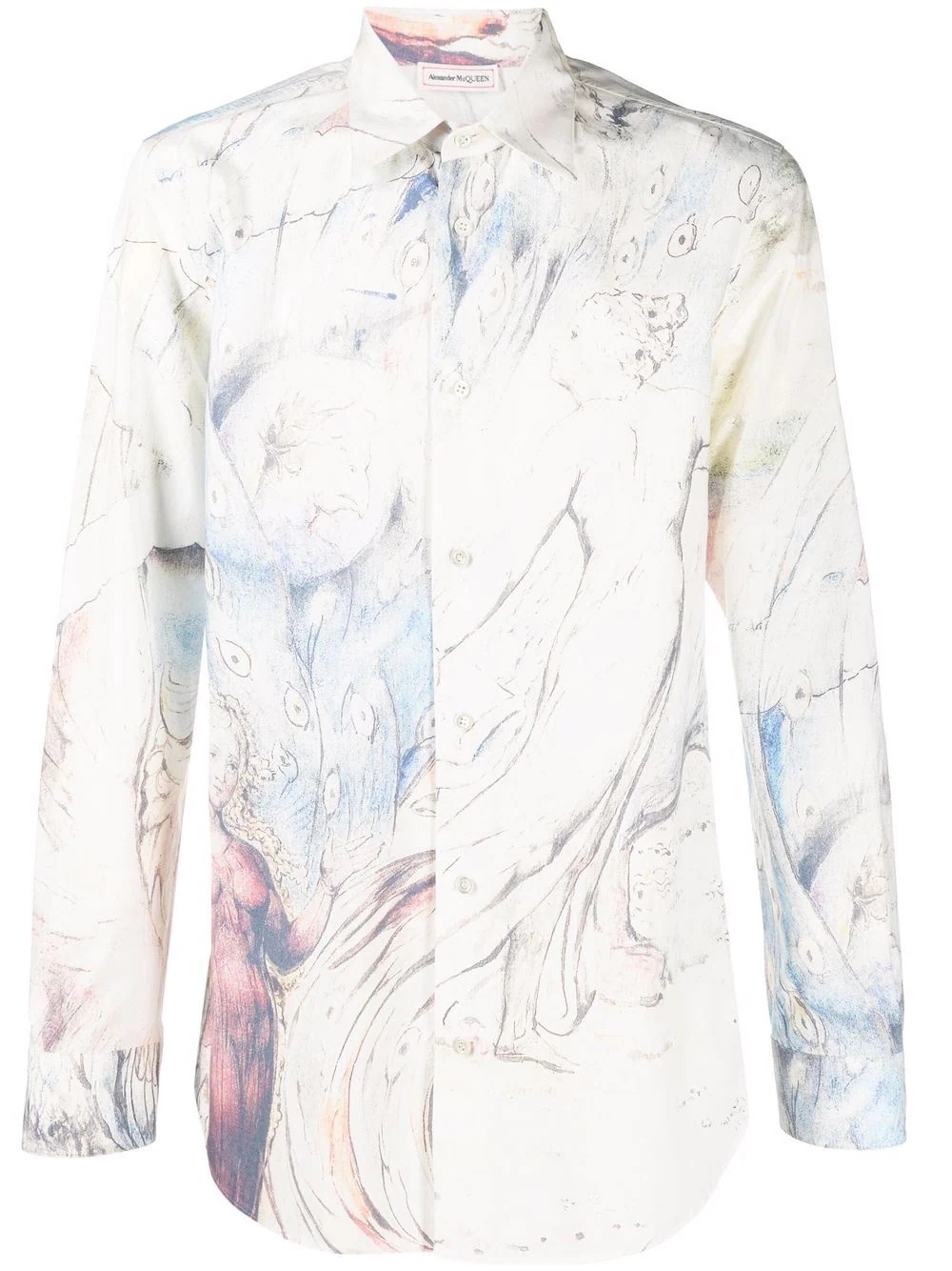 marble-print cotton  shirt - 1