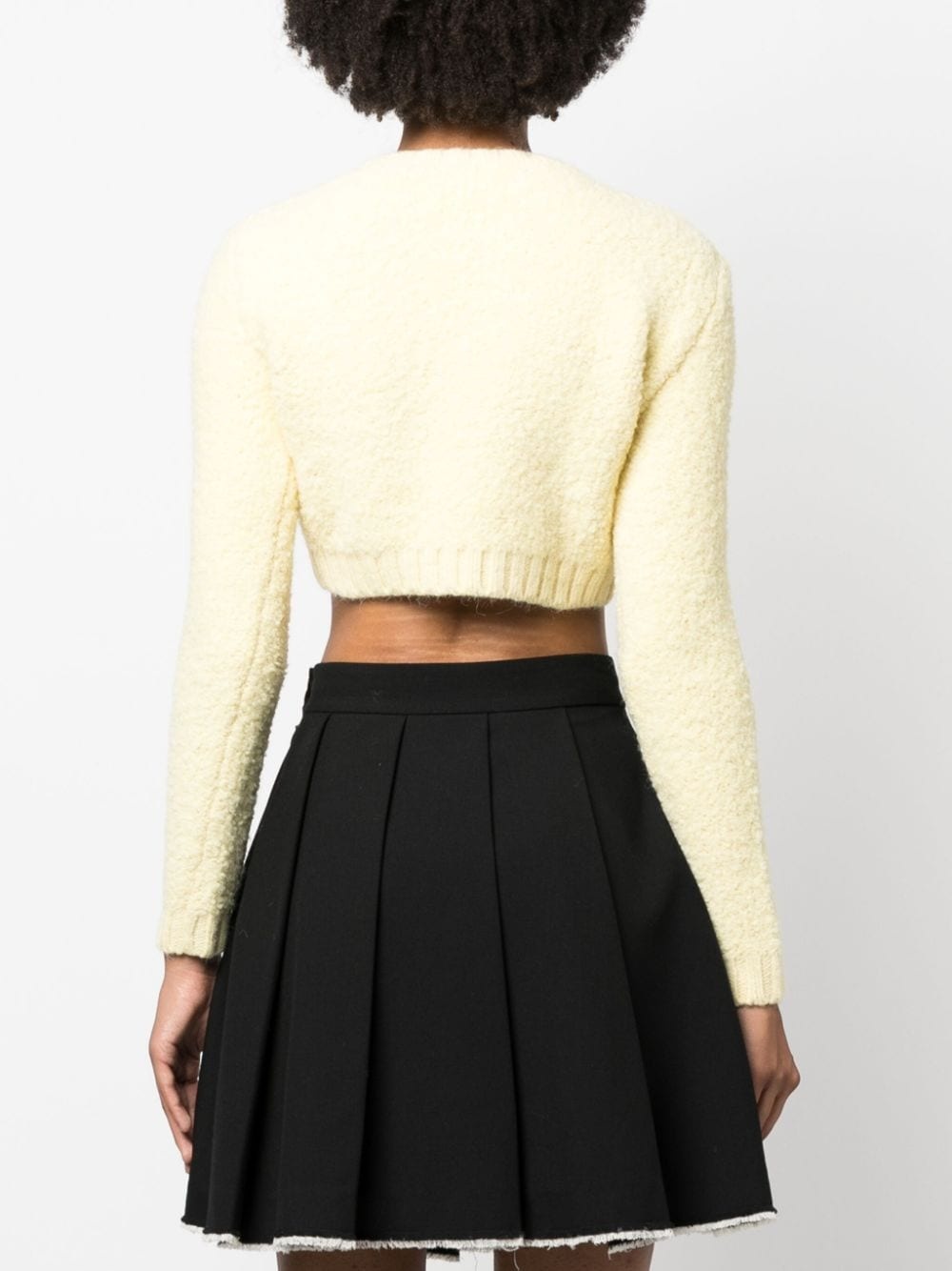rhinestone-embellished bouclé cropped jumper - 4