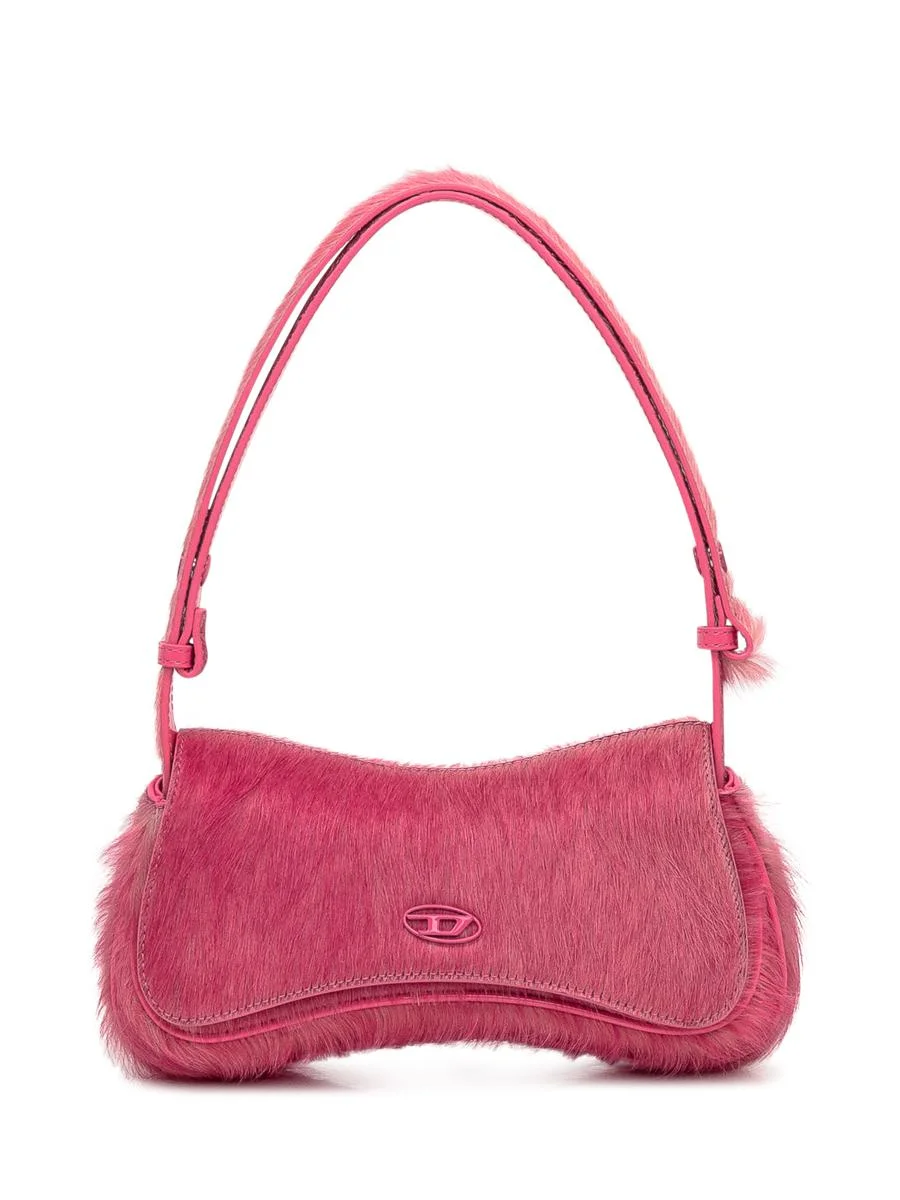 Diesel Diesel Pink Synthetic Fur Shoulder Bag With Logo - 1