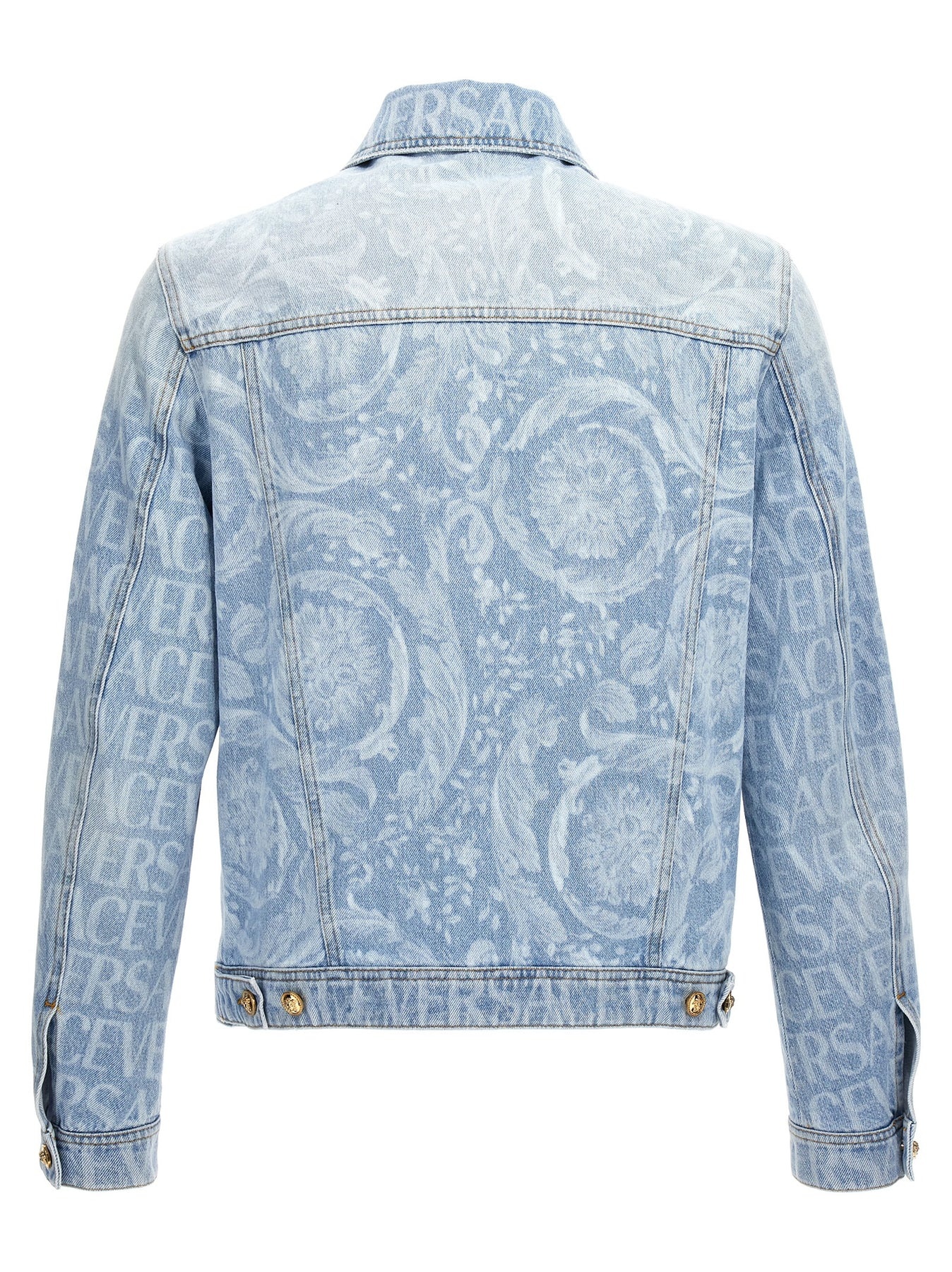 VERSACE Versace Allover Coats, Trench Coats Blue | wananluxury 