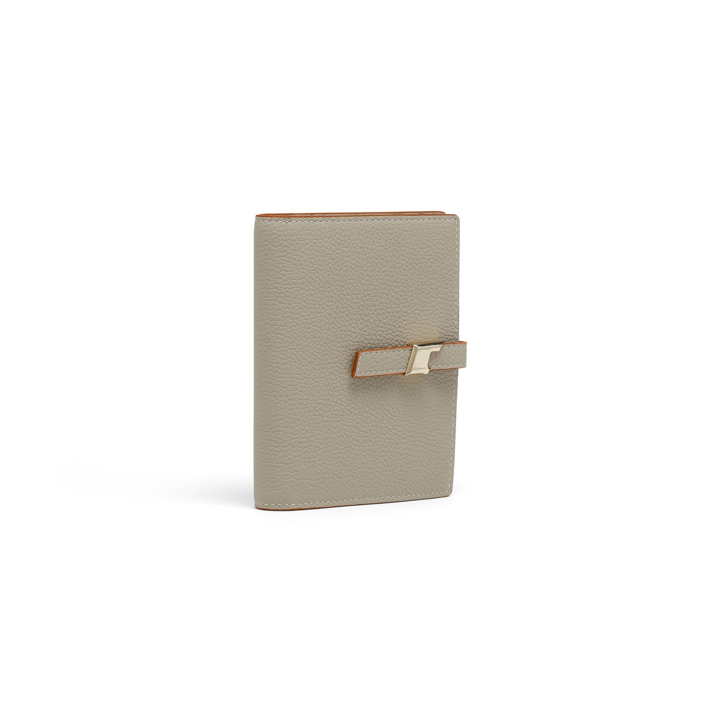 Beige tumbled leather wallet with coin pocket - 2
