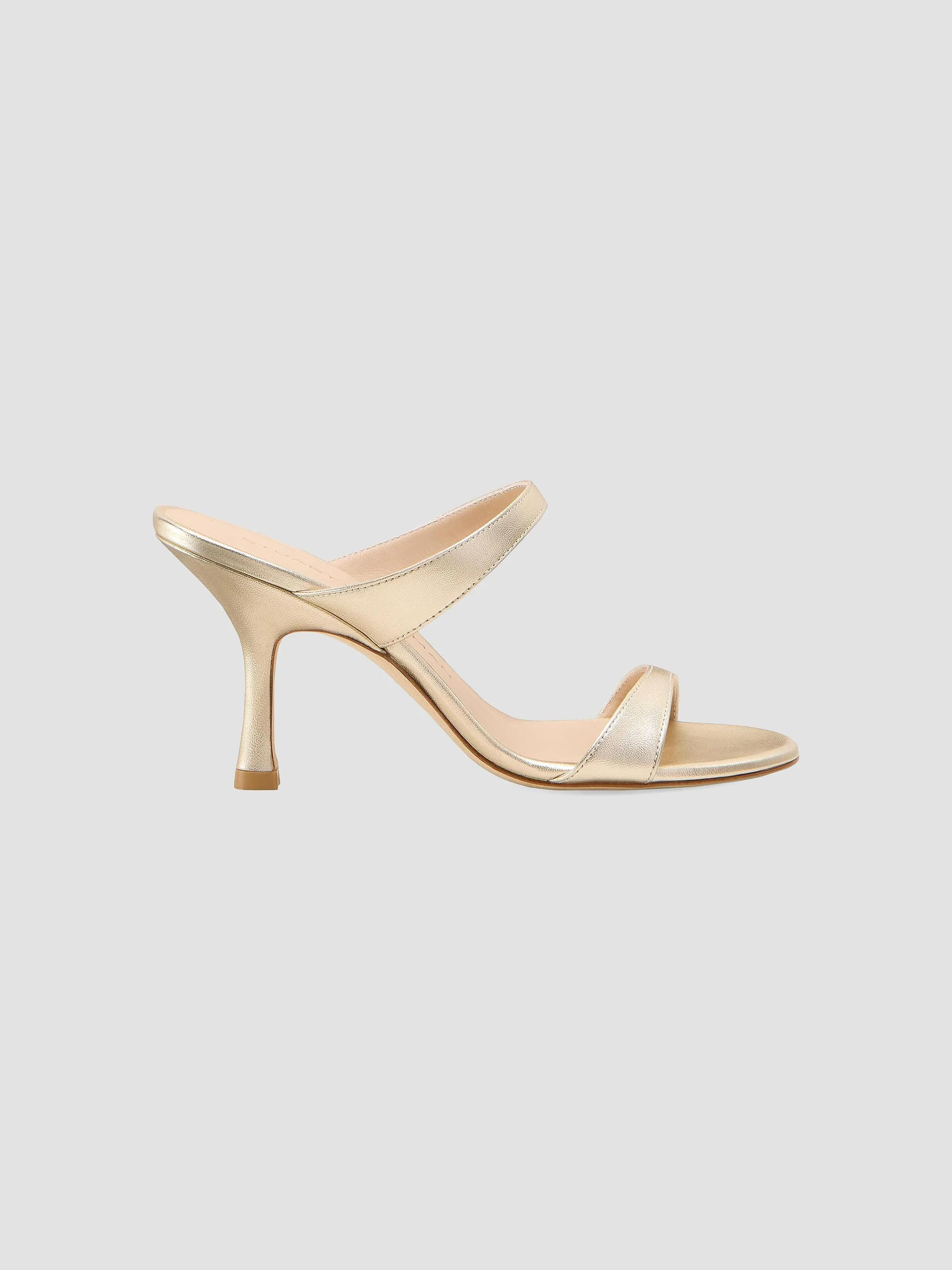 Women's Nudist 85MM Leather Sandals - Light Gold - 1