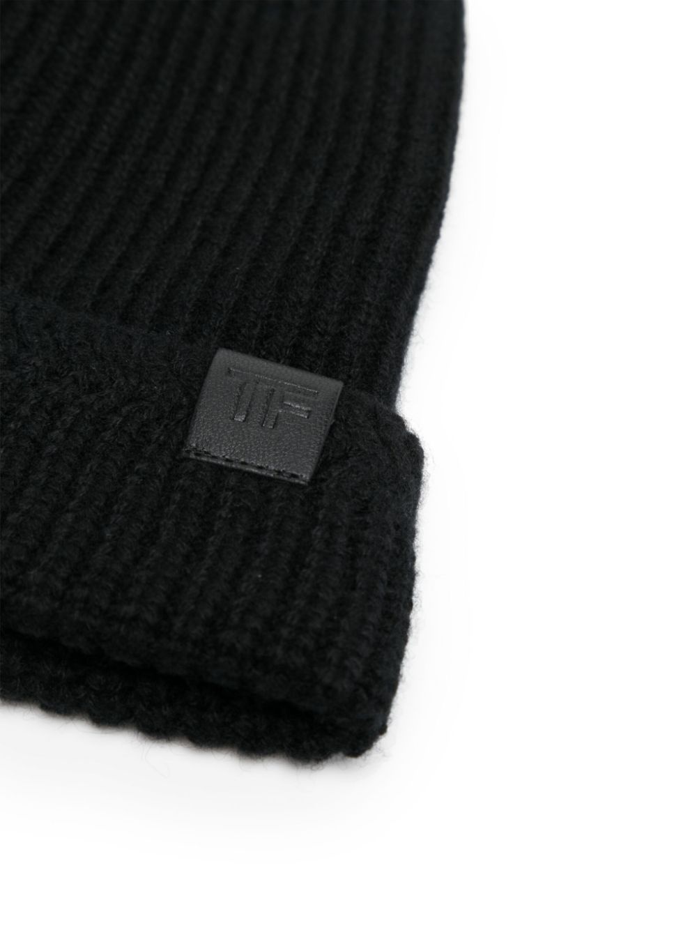 logo-patch ribbed beanie - 2