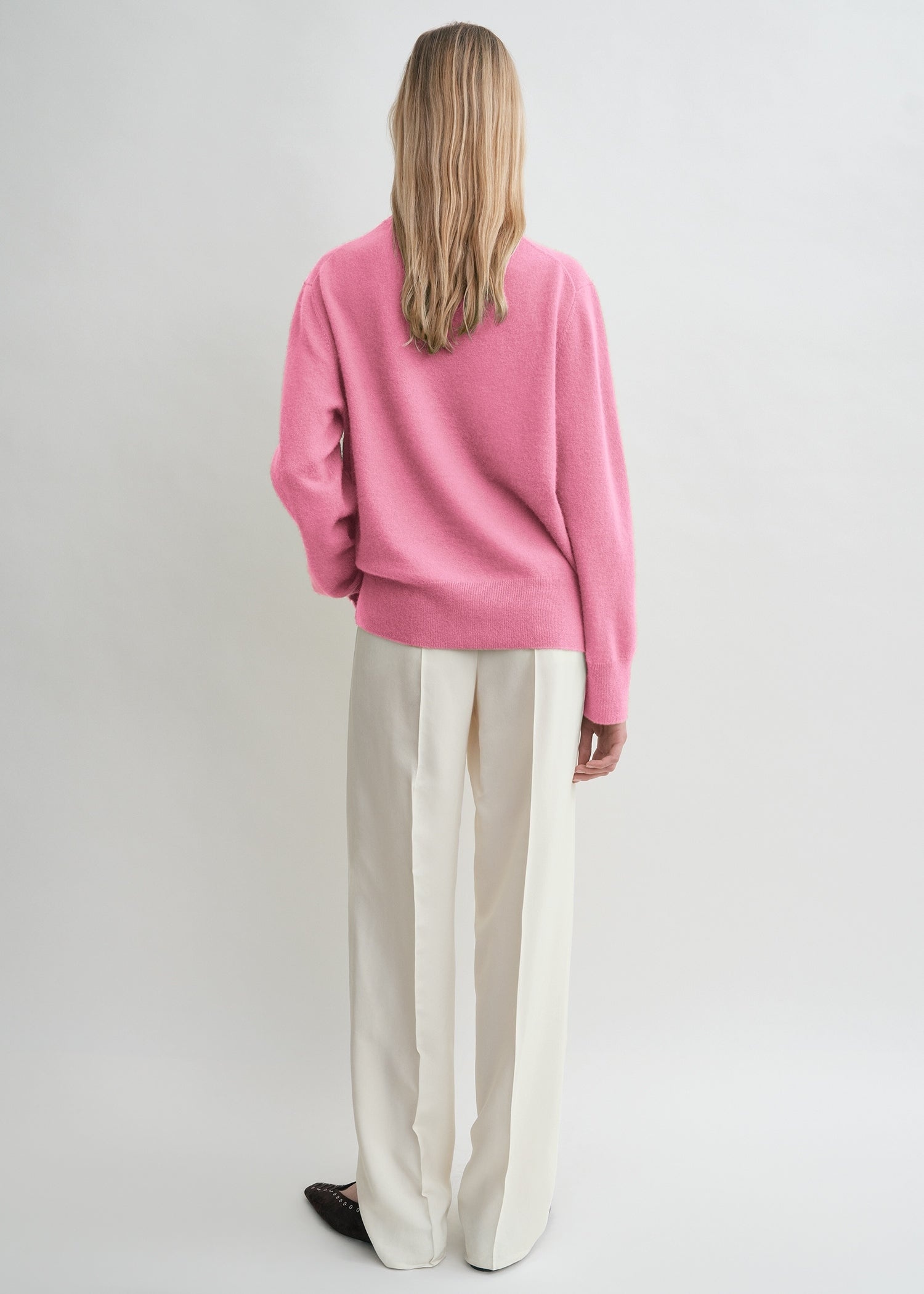 Crew-neck cashmere knit hot pink - 4