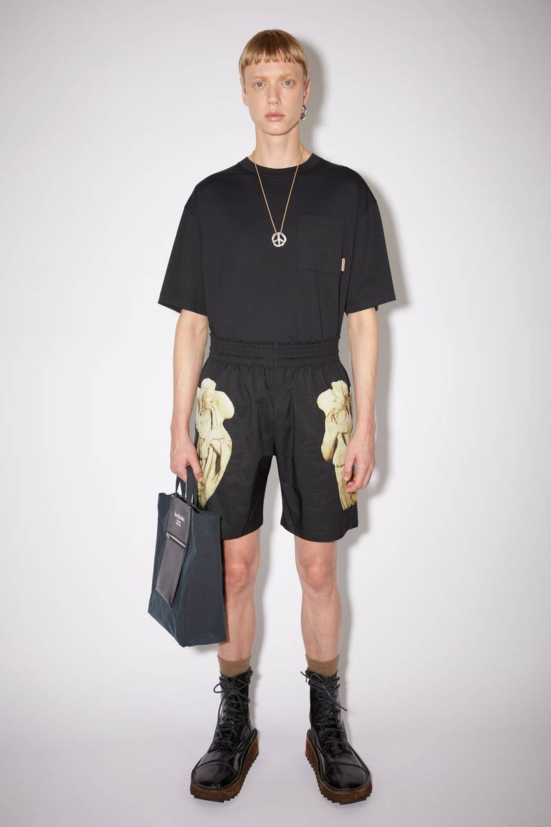 Acne Studios Printed swim shorts - Black outlook