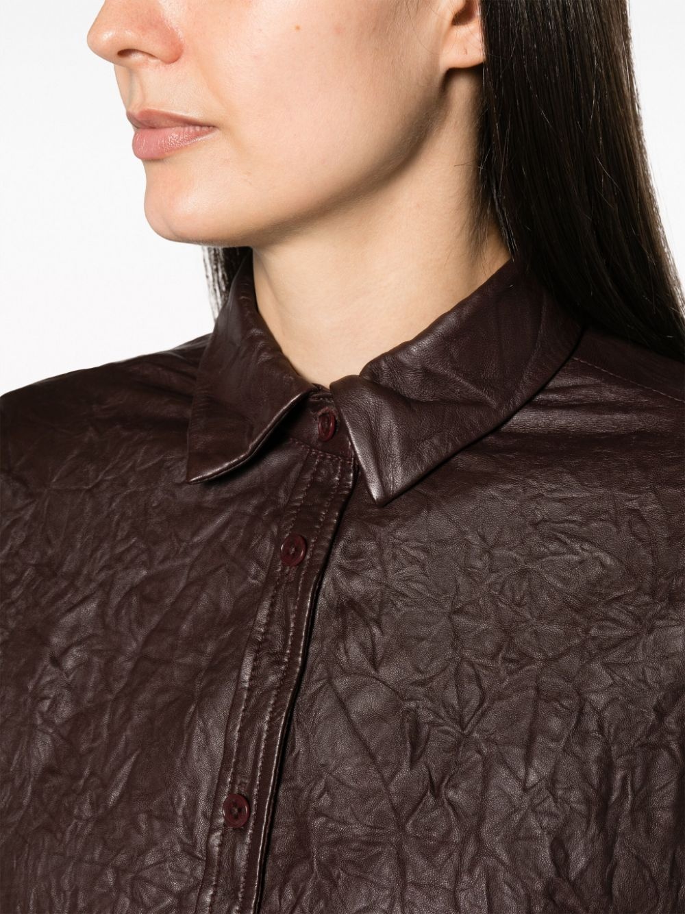 Tamara crinkled leather shirt - 5