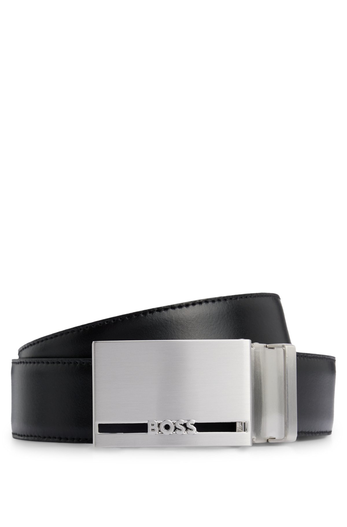 ITALIAN-LEATHER REVERSIBLE BELT WITH BRANDED KEEPER - 1