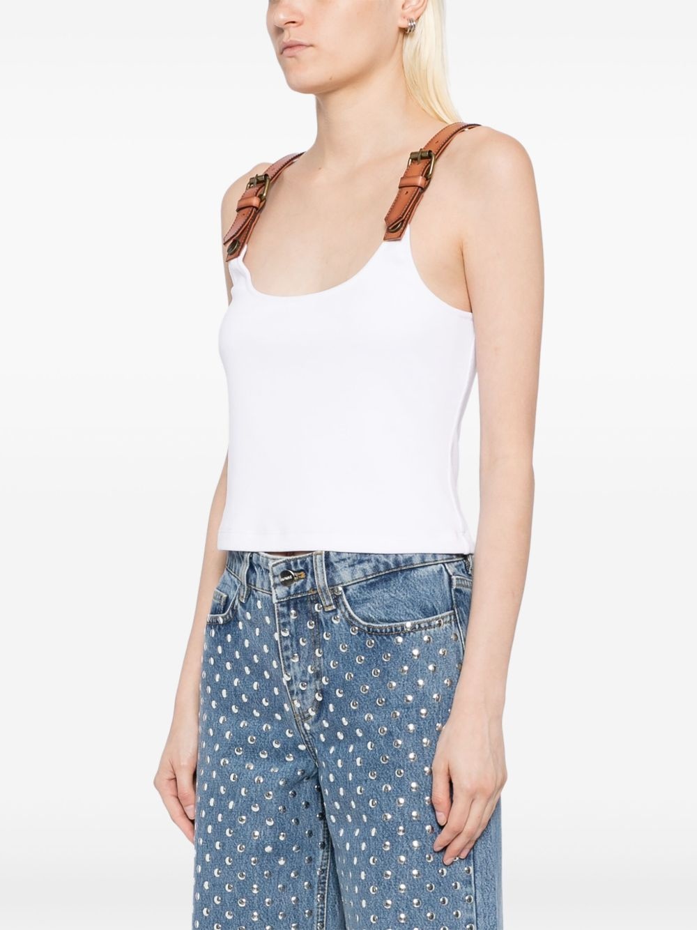 leather strap tank top - 3