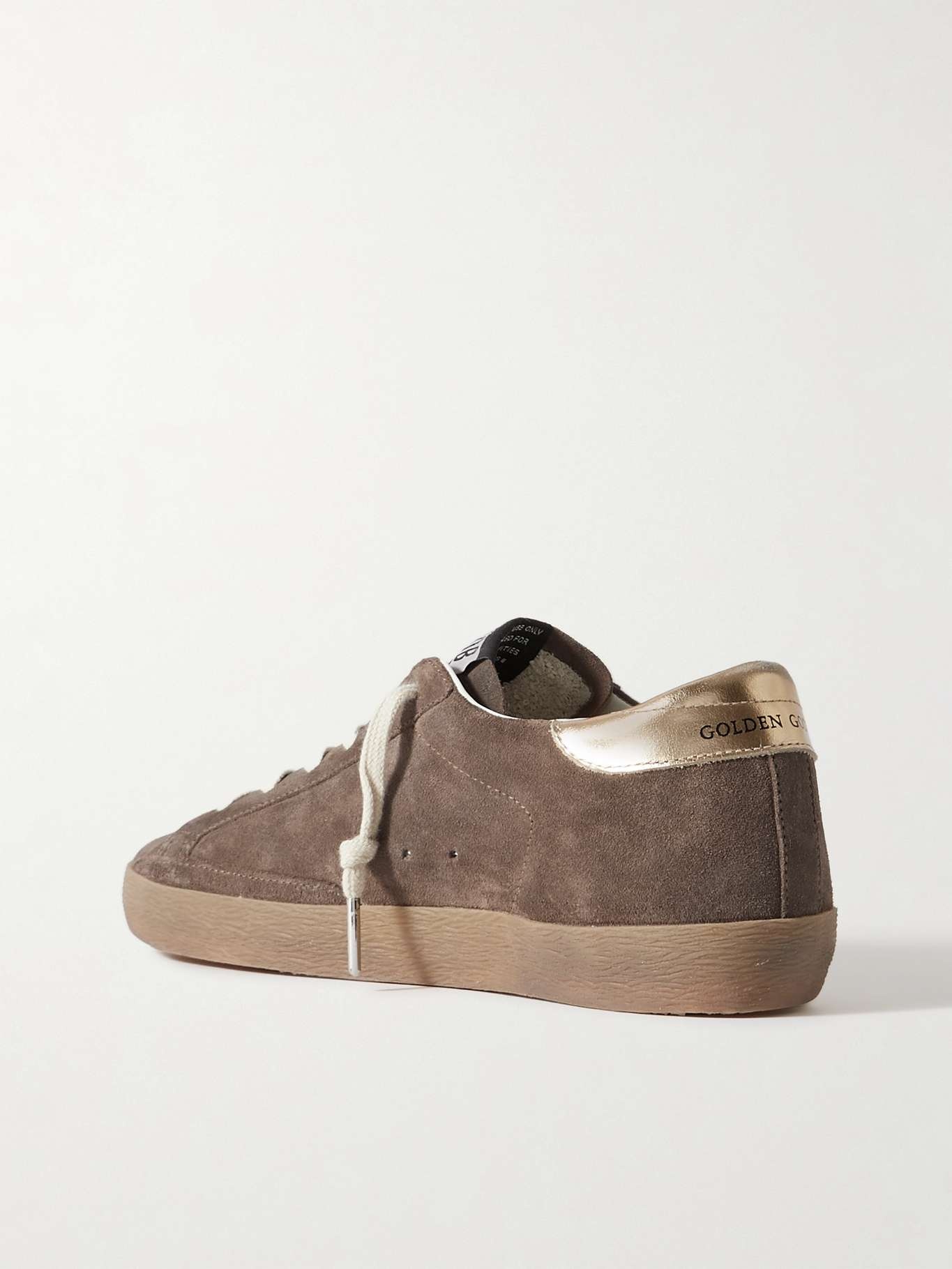 Super-Star distressed leather-trimmed suede sneakers - 3