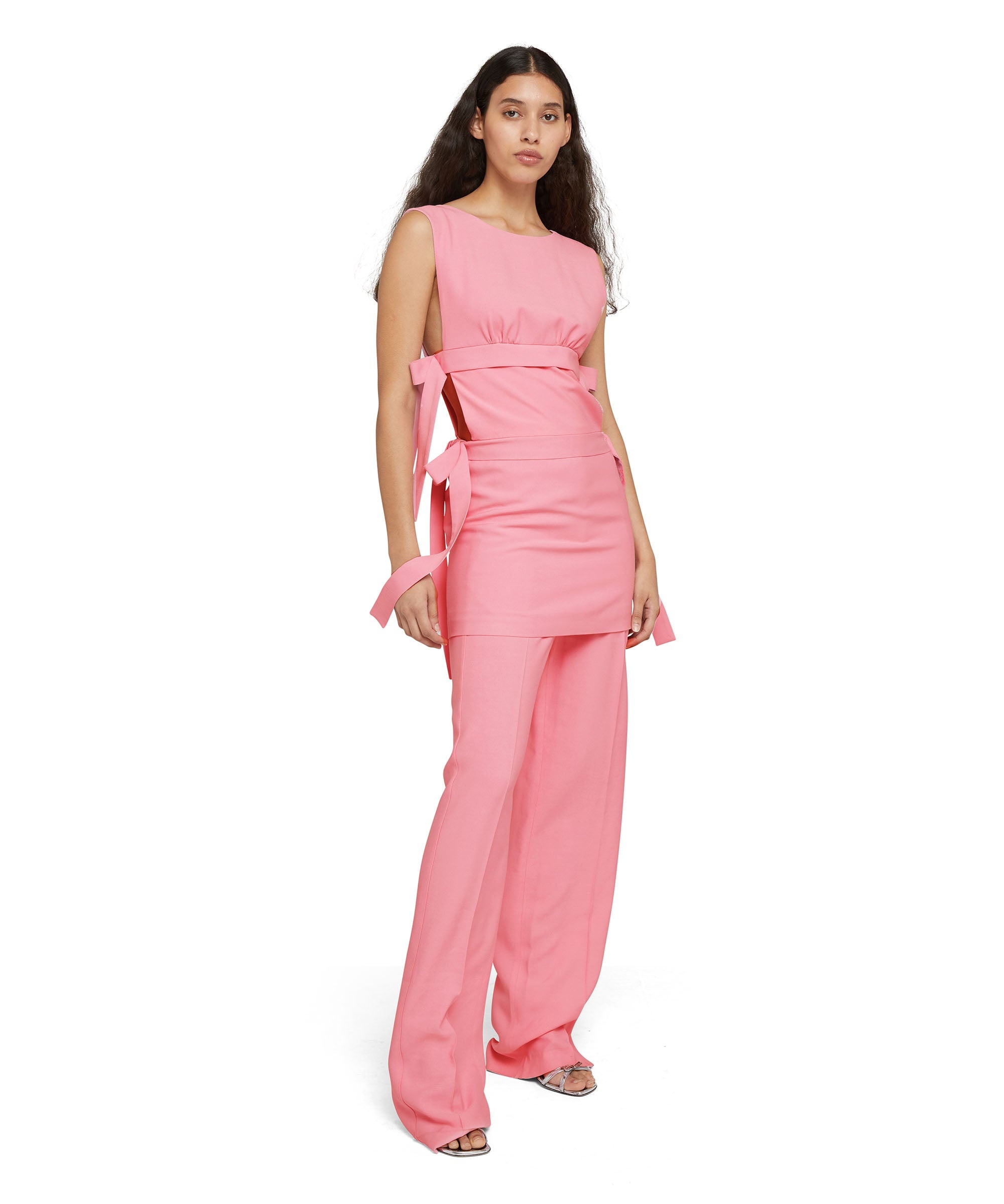 Viscose mini dress with bows - 2