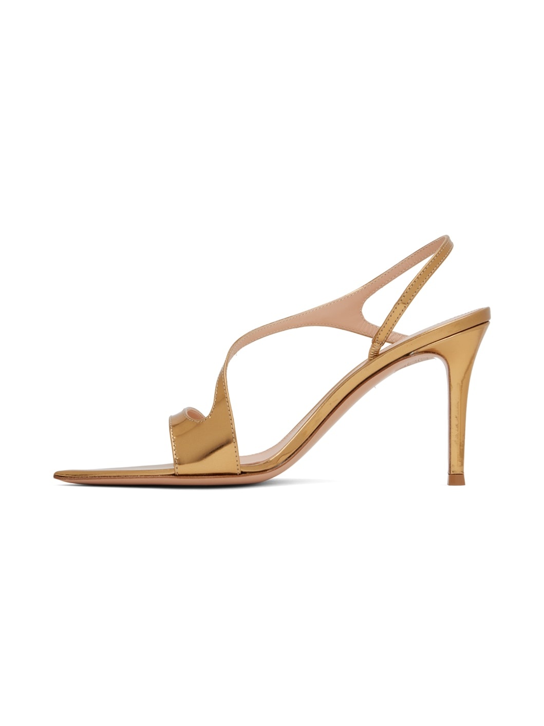 Gold Crossover Heeled Sandals - 3