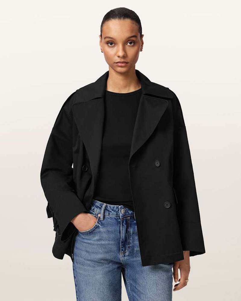 ALLSAINTS CONNIE RELAXED FIT DOUBLE BREASTED TRENCH COAT outlook