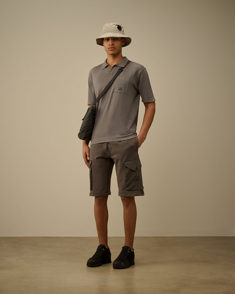C.P. Company Diagonal Fleece Mixed Cargo Shorts outlook