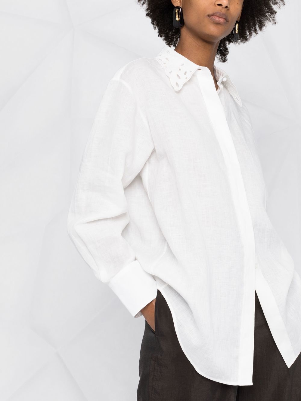 broderie anglaise linen shirt - 3