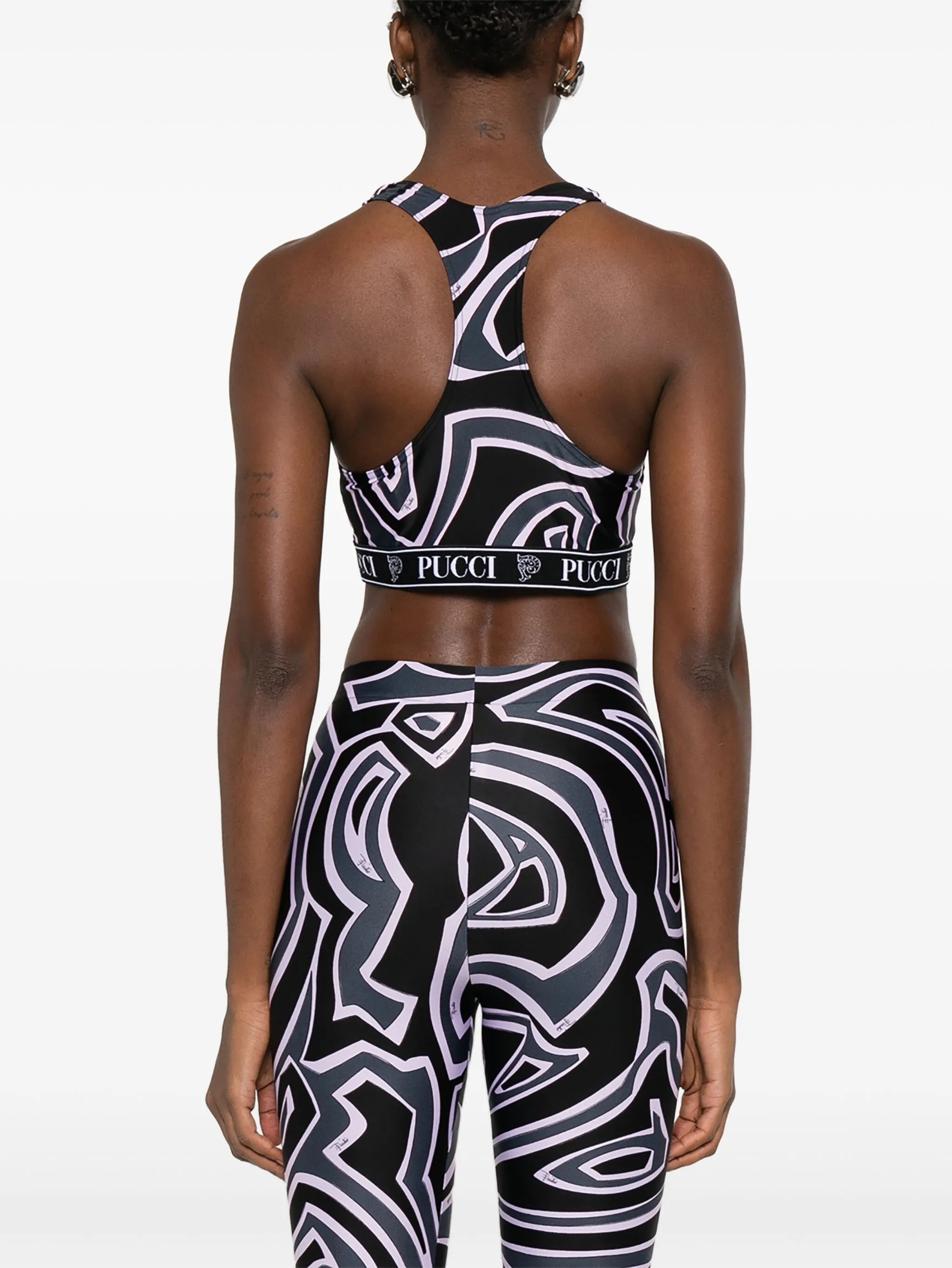 racer-neck print bra - 4
