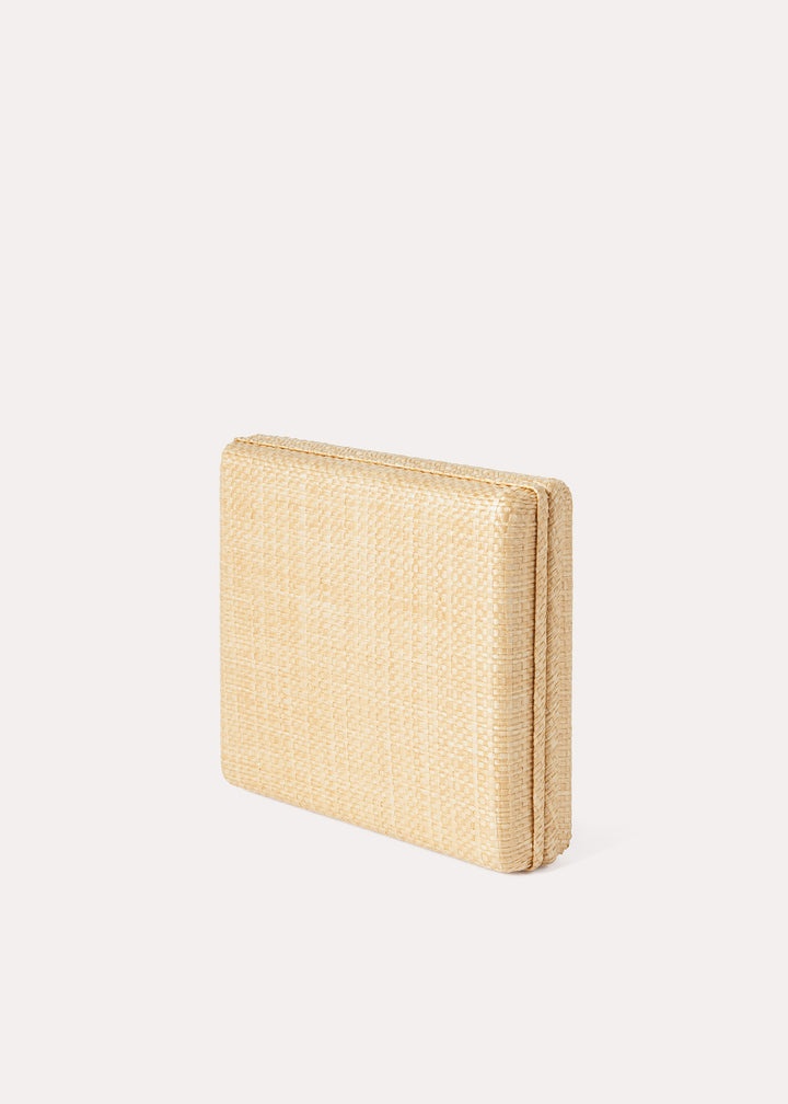 Raffia clutch light beige - 4