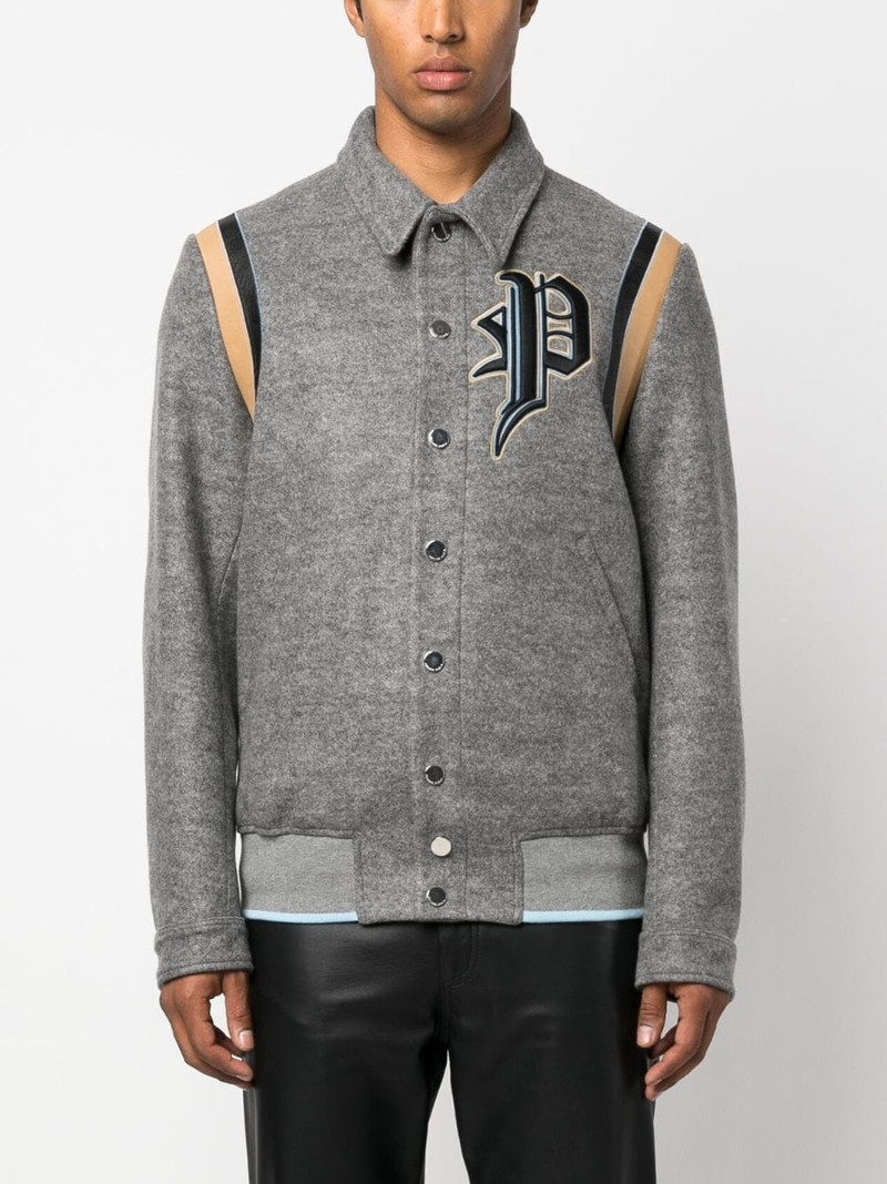 logo-appliqué cotton bomber jacket 3