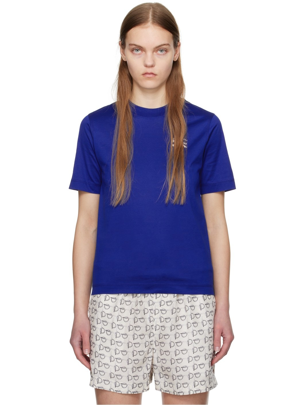 Blue Embroidered T-Shirt - 1