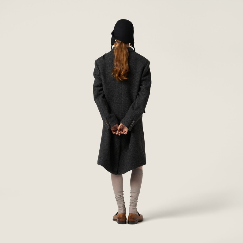 Double-breasted Shetland wool coat 3