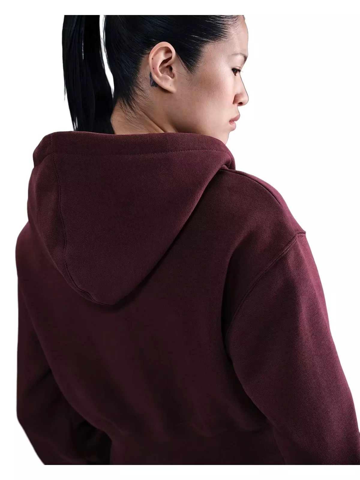 Women's Sportswear Phoenix Fleece Loose Full-Zip Cropped Jacket -Burgundy - 2