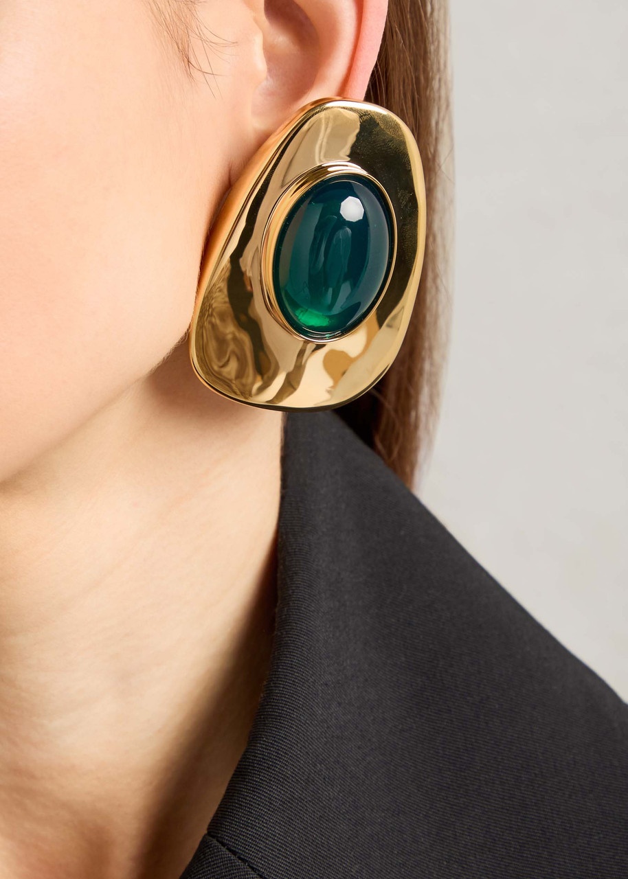 Saint Laurent Cabochon Clip-on Stud Earrings - 2