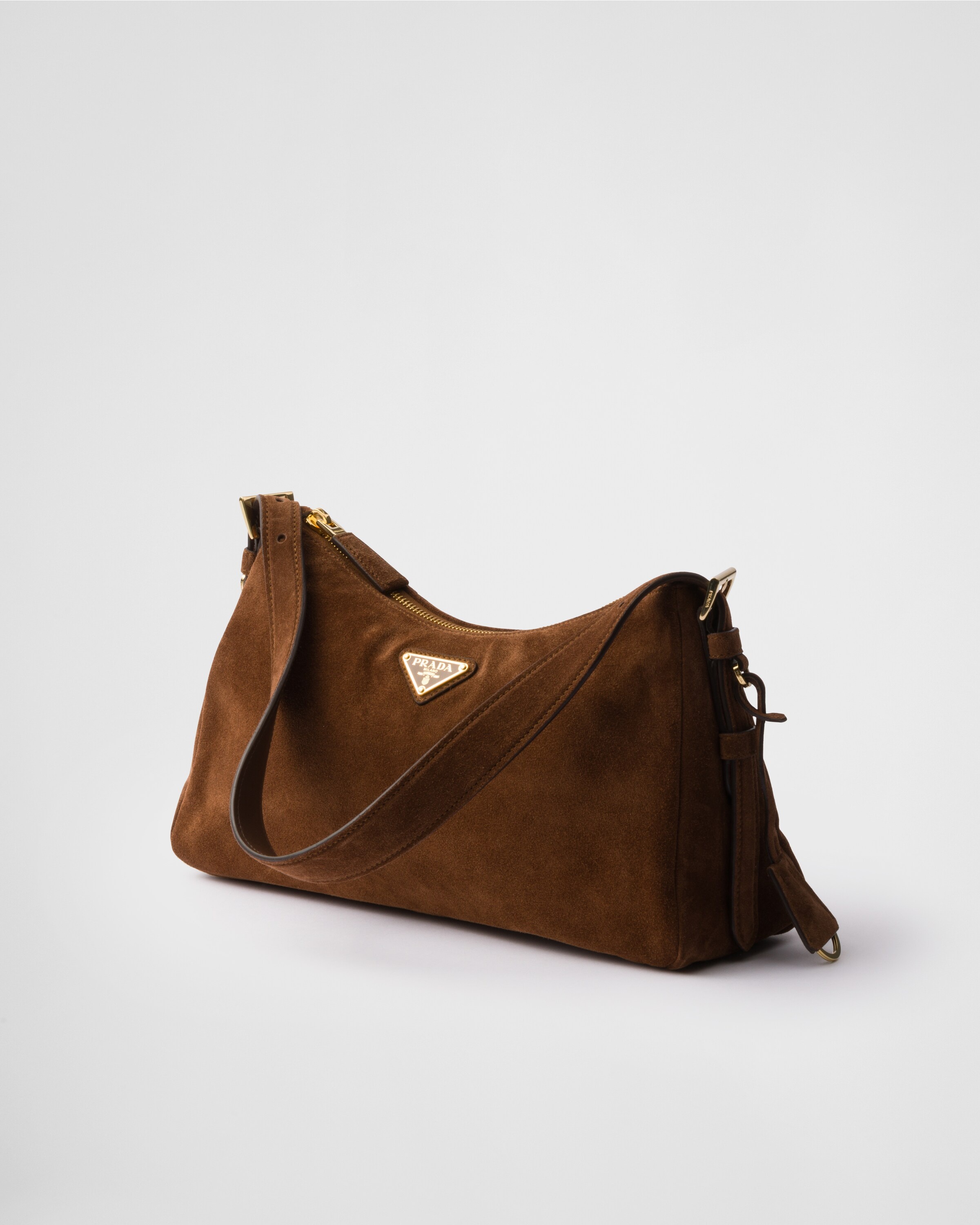 Prada Prada Aimee medium suede shoulder bag REVERSIBLE