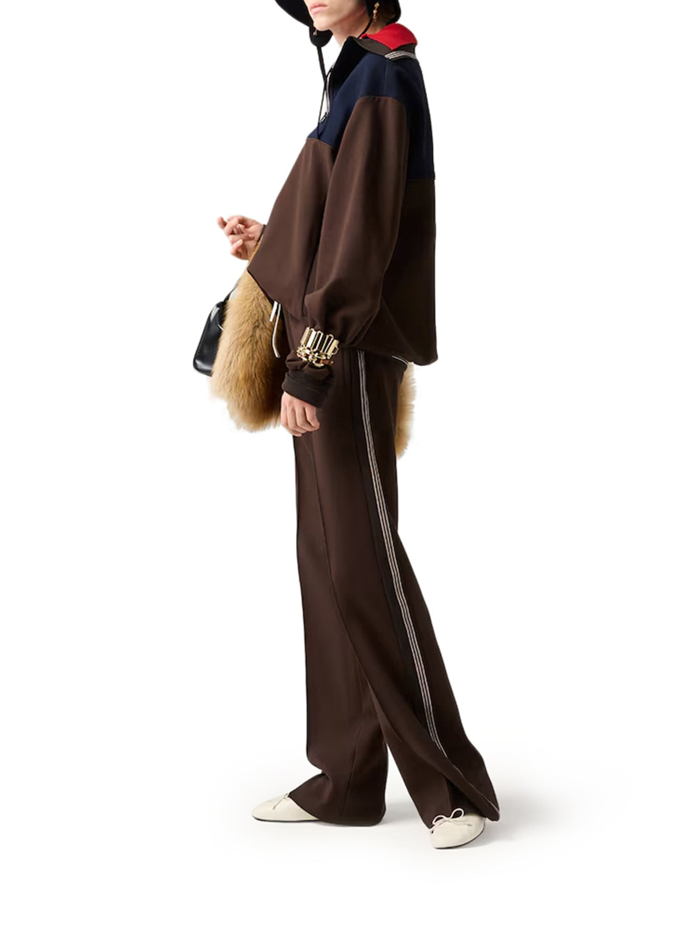 KNIT TROUSERS WITH FABRIC STITCH - 4