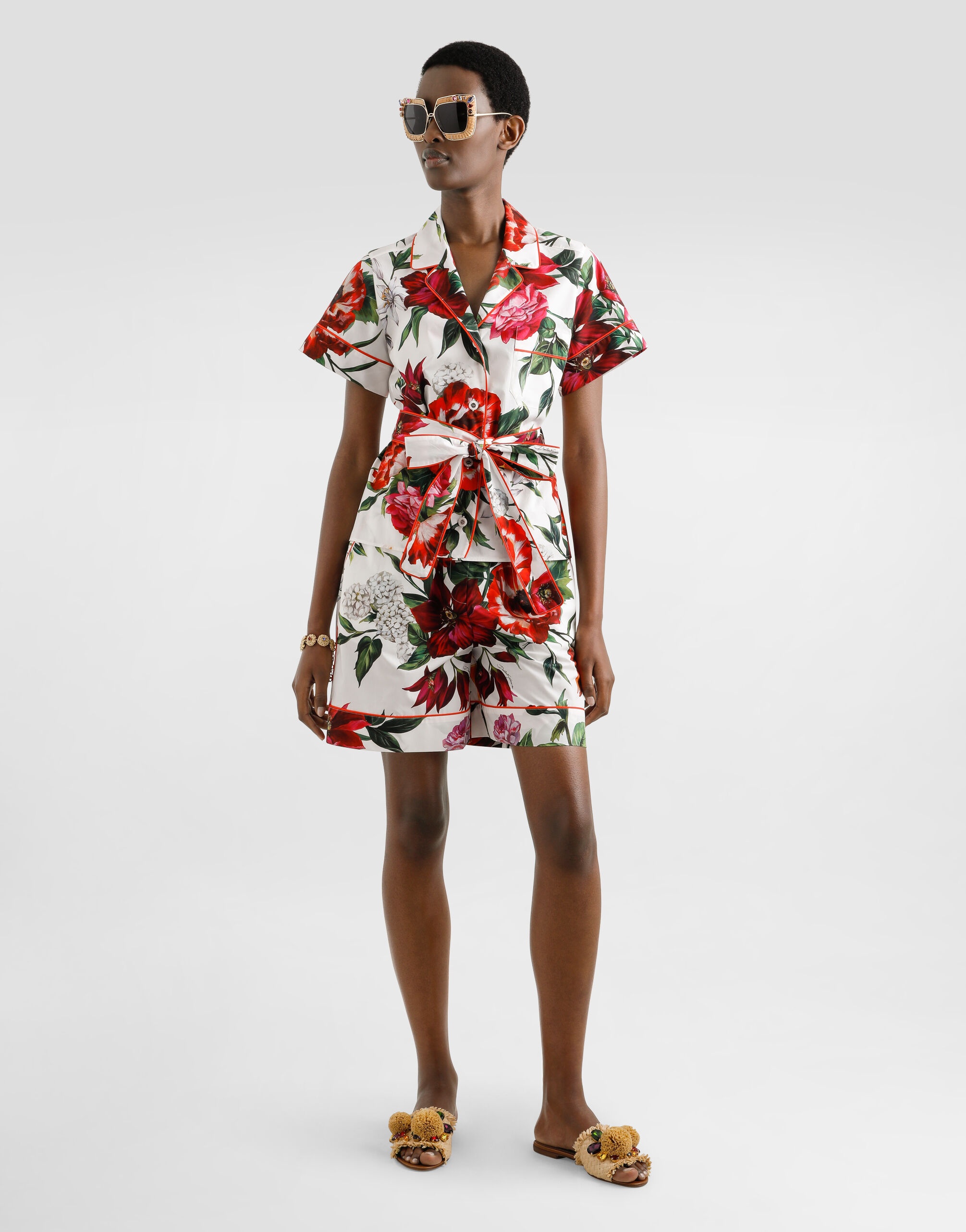 Flower-print shorts - 4