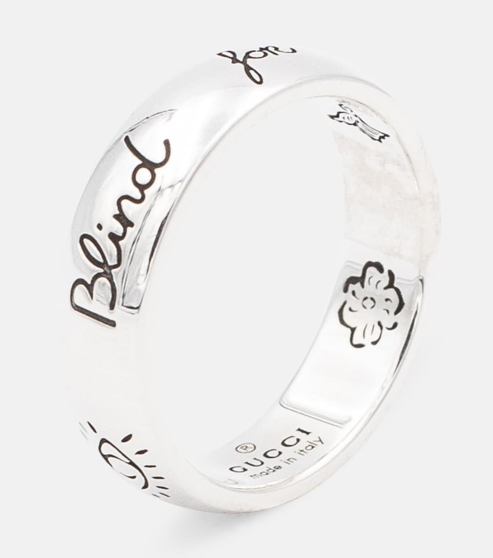 Engraved sterling silver ring - 4