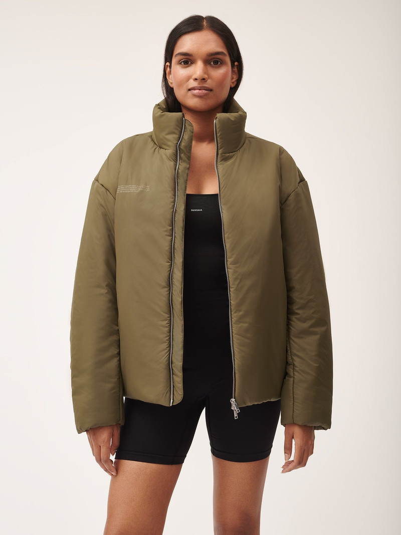 PANGAIA Womens Flower-Warmth Puffer Jacket - Soil Brown outlook
