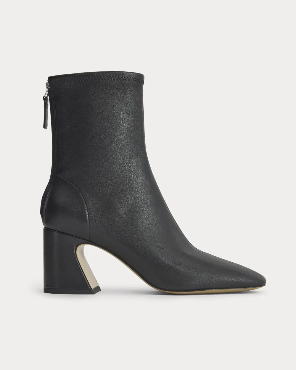 LEATHER CURVED-HEEL BOOT - 1