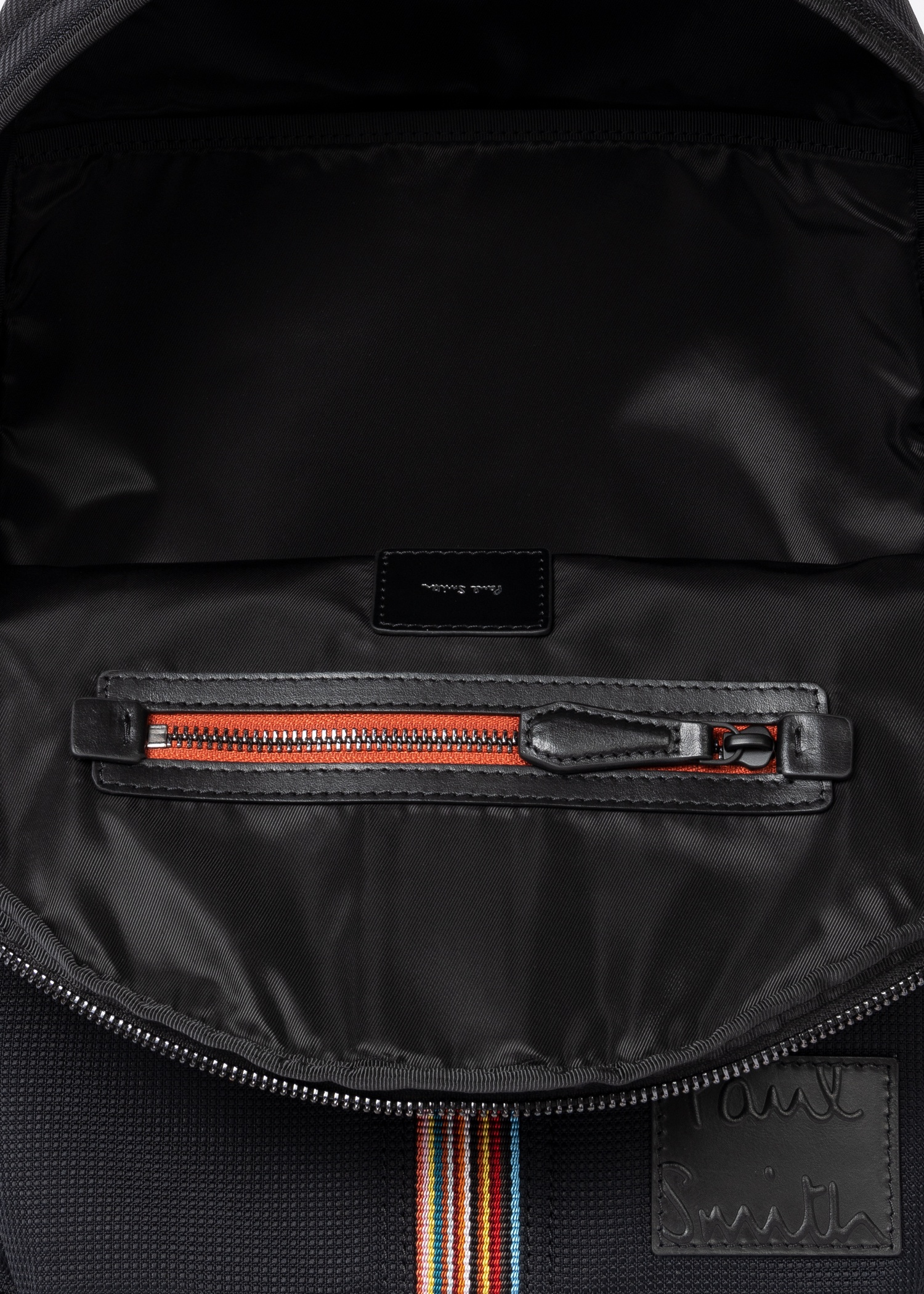 Black 'Signature Stripe' Backpack - 3
