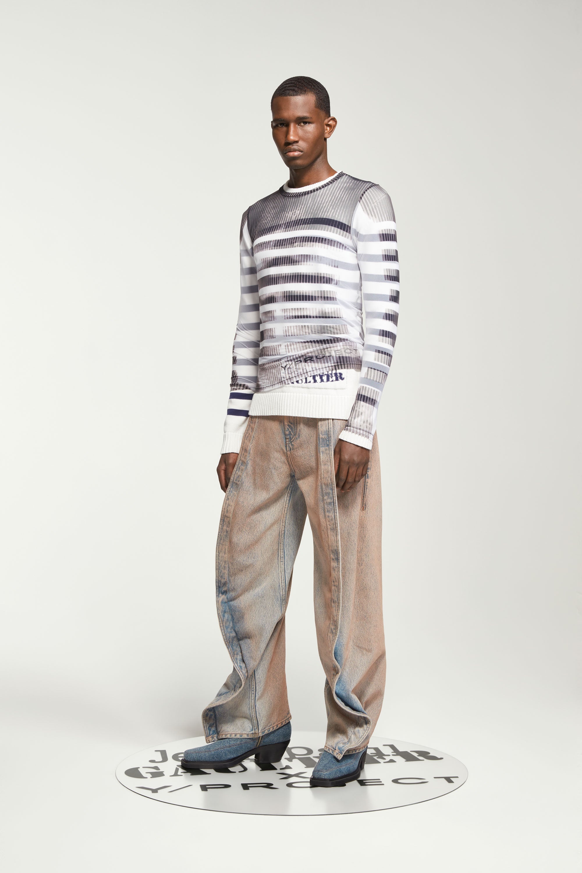 Mariniere Mesh Cover Sweater - 4