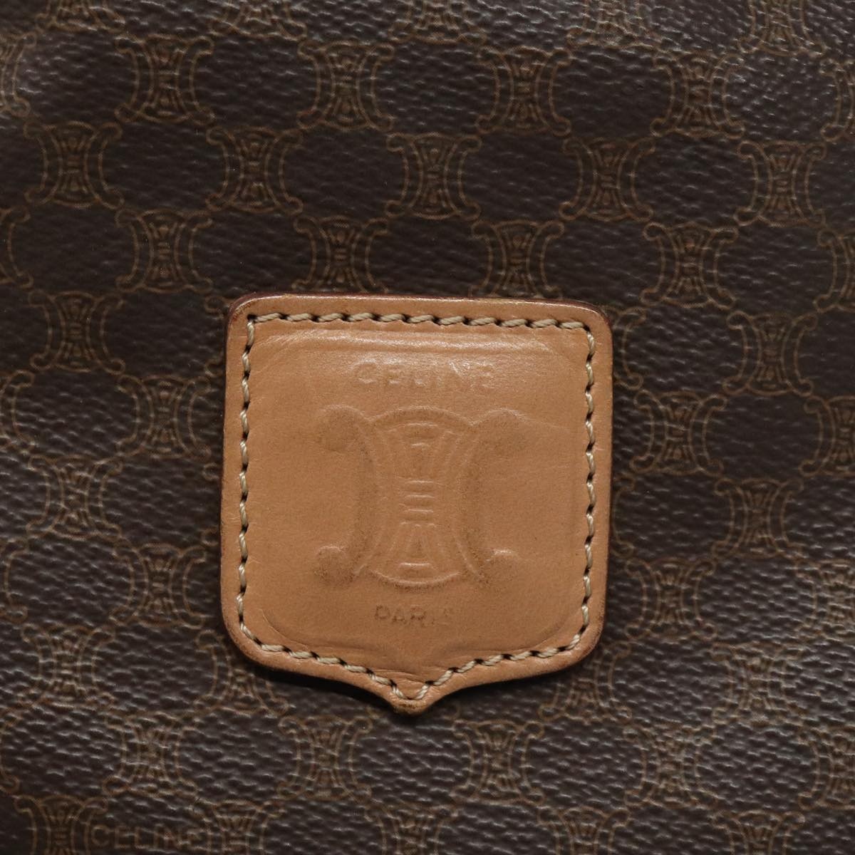 CELINE Macadam Canvas Hand Bag Pvc Brown - 10