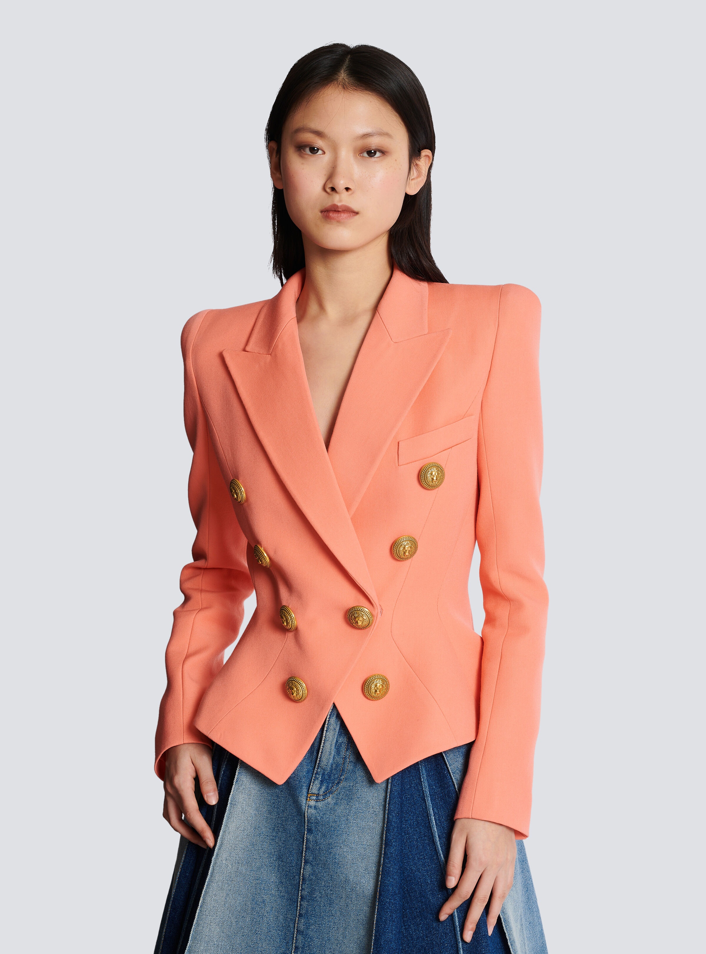 8-button cinched-waist jacket - 6