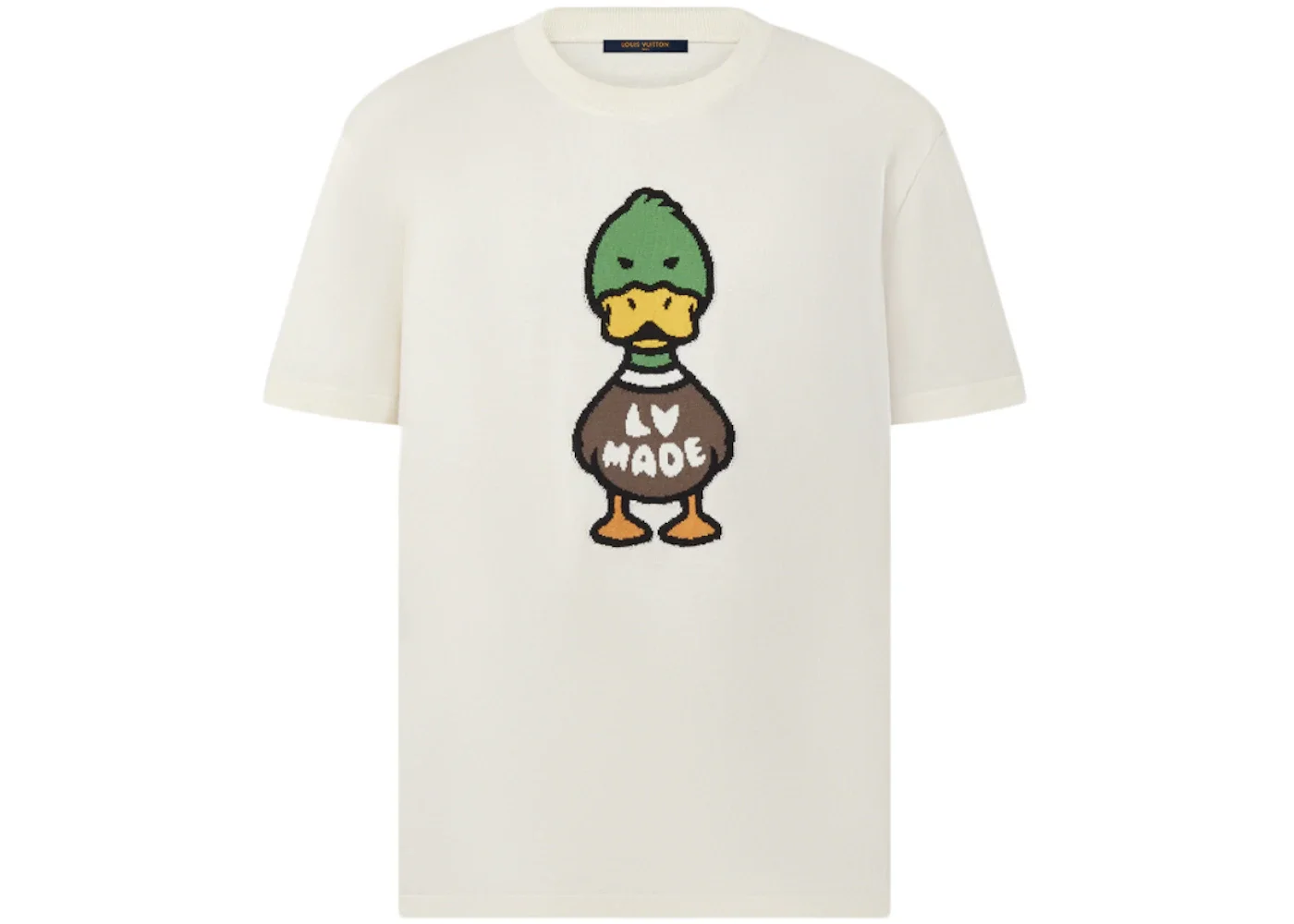 Louis Vuitton x Nigo Intarsia Jacquard Duck Short-Sleeved Crewneck Off White - 1
