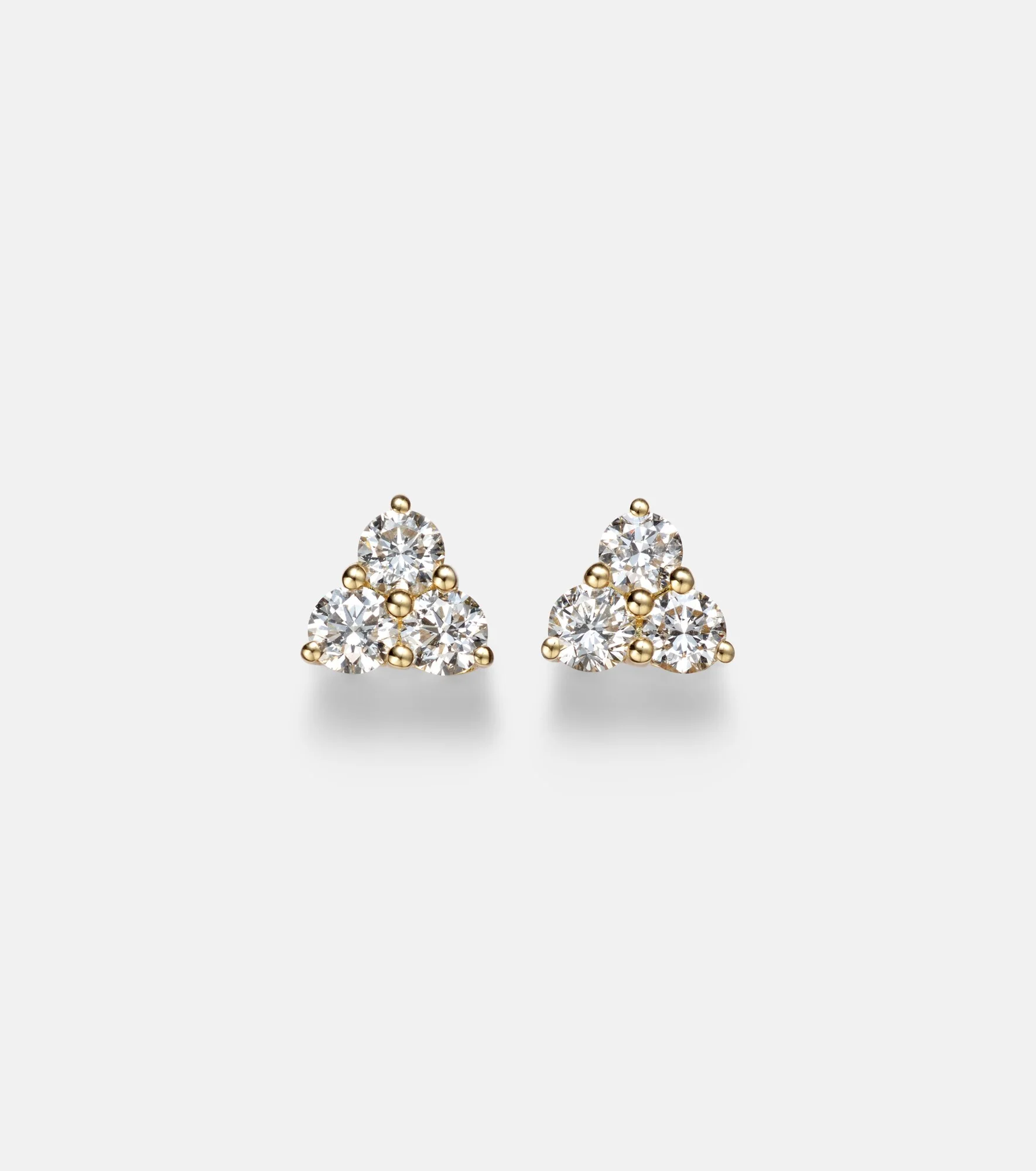 Trillion Medium 18kt gold earrings with diamonds - 1