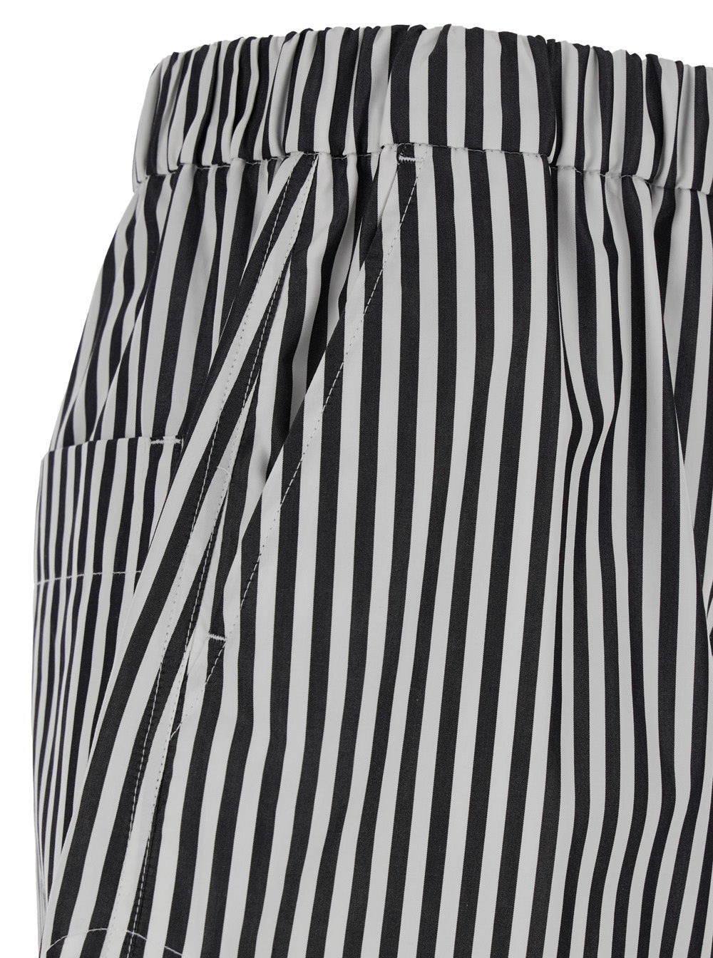 Sportmax Women Black And White Shorts With All-Over Vertical Striped Motif In Fabric Woman - 3