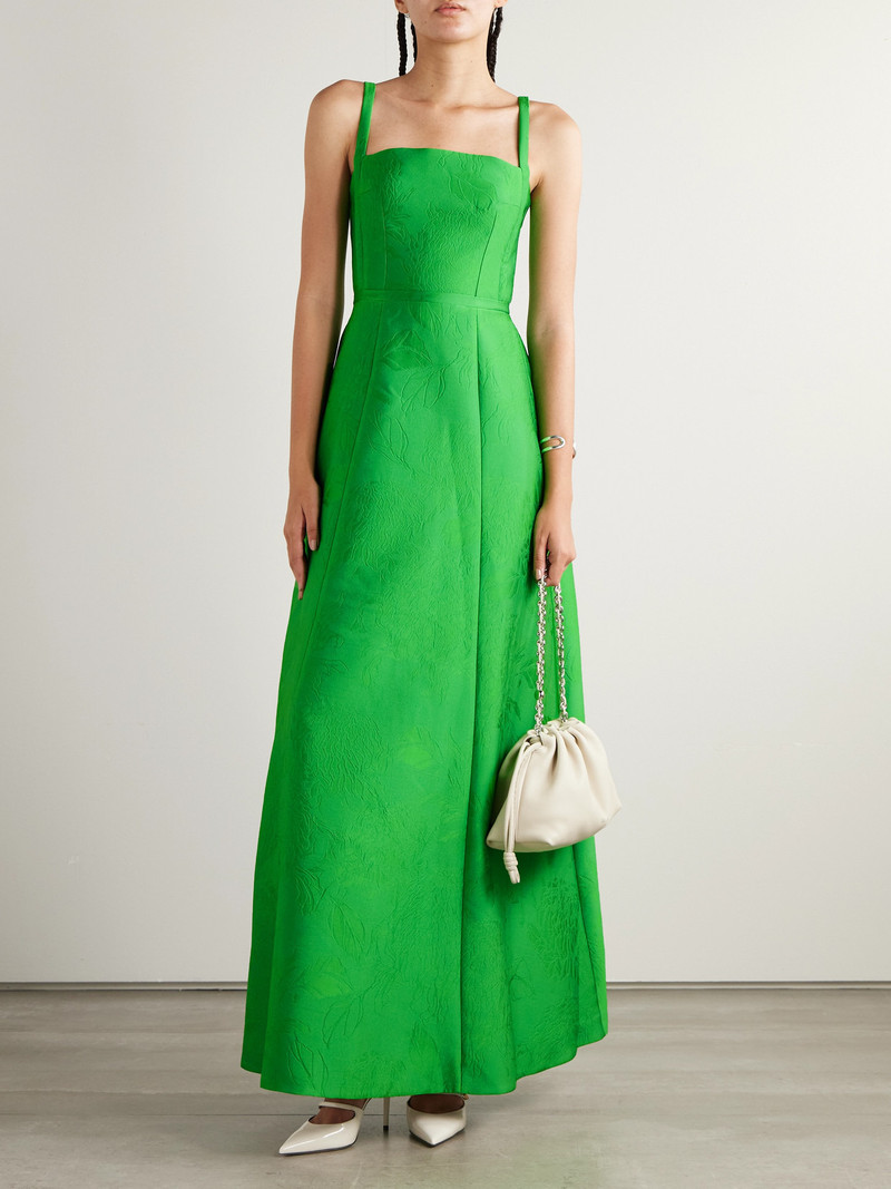 EMILIA WICKSTEAD Mathilde Pleated Cloqué Gown outlook