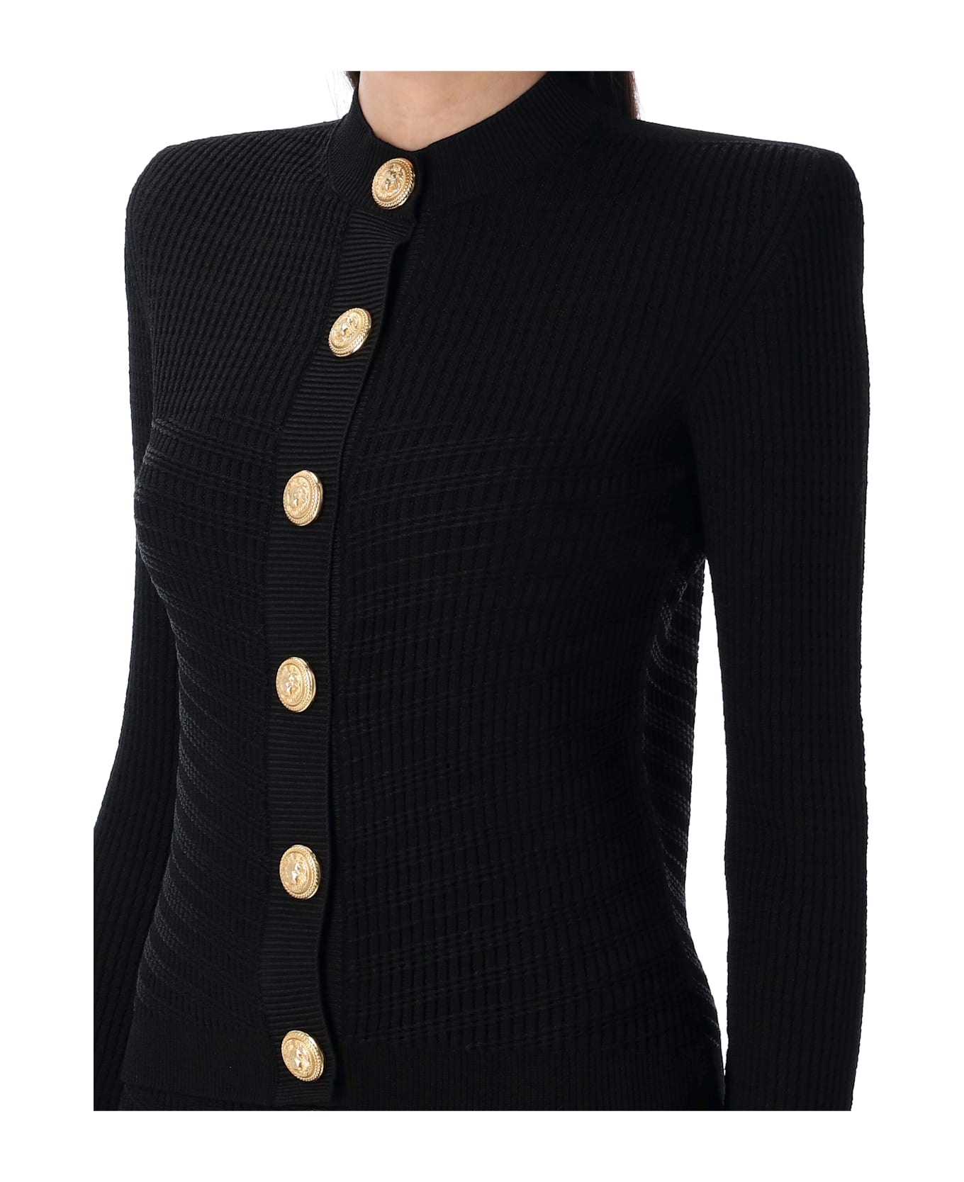 Knit Cardigan With Gold Buttons - 3
