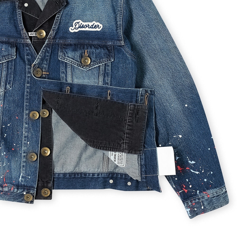 Maison MIHARA YASUHIRO Paint Splatter Layered Denim Jacket - 2