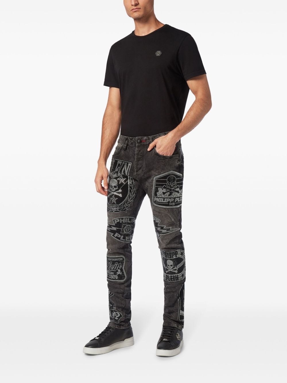 logo-patches jeans - 2
